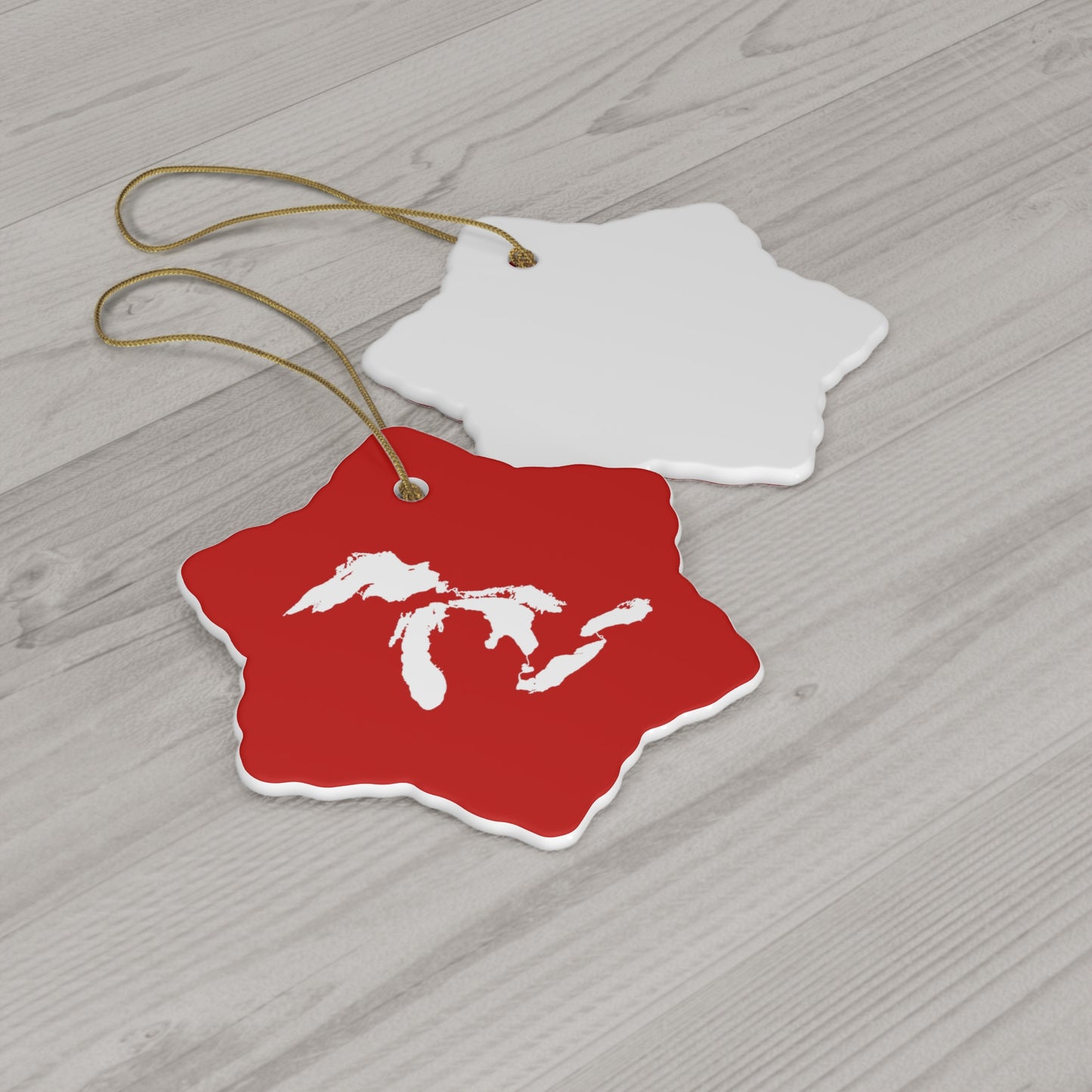 Great Lakes Christmas Ornament (Santa Red) | Ceramic - 4 Shapes