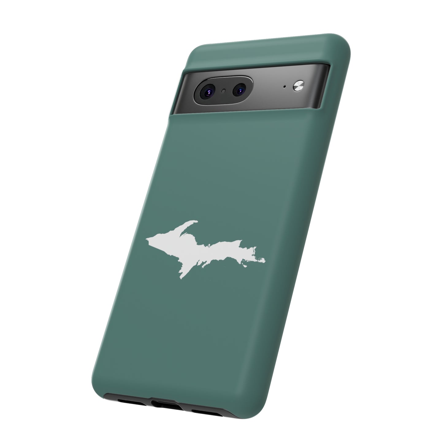 Michigan Upper Peninsula Tough Phone Case (Copper Green w/ UP Outline) | Samsung & Pixel Android