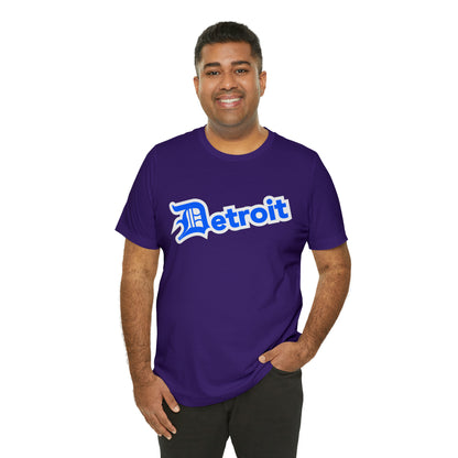 'Detroit' T-Shirt (MotorTown Blue w/ Old English 'D') | Unisex Standard