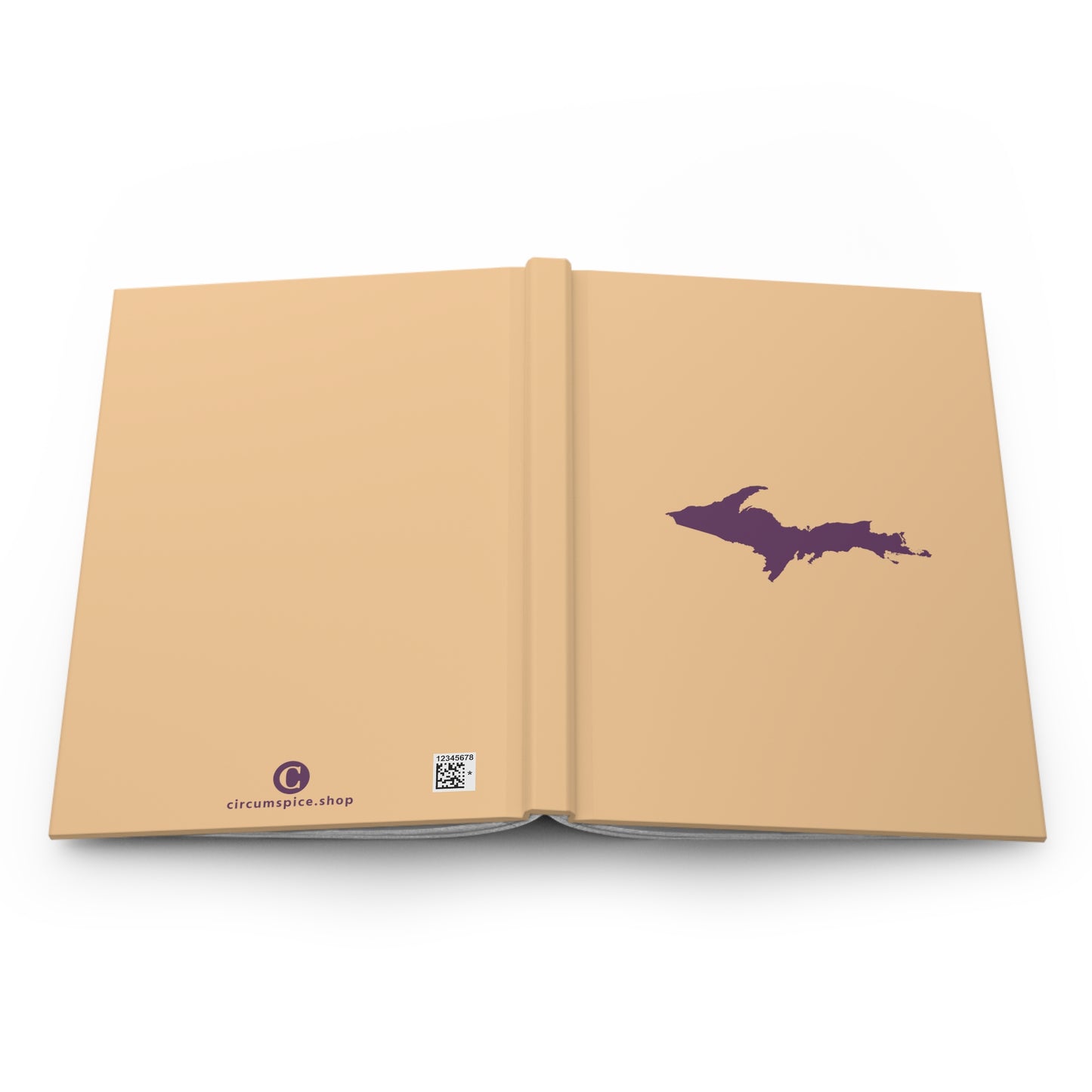 Michigan Upper Peninsula Hardcover Journal (Pale Apricot w/ Plum Outline) | Ruled - 150pgs