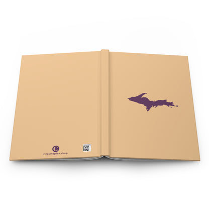 Michigan Upper Peninsula Hardcover Journal (Pale Apricot w/ Plum Outline) | Ruled - 150pgs