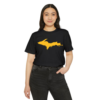 Michigan Upper Peninsula T-Shirt (w/ Gold UP Outline) | Unisex Recycled Organic