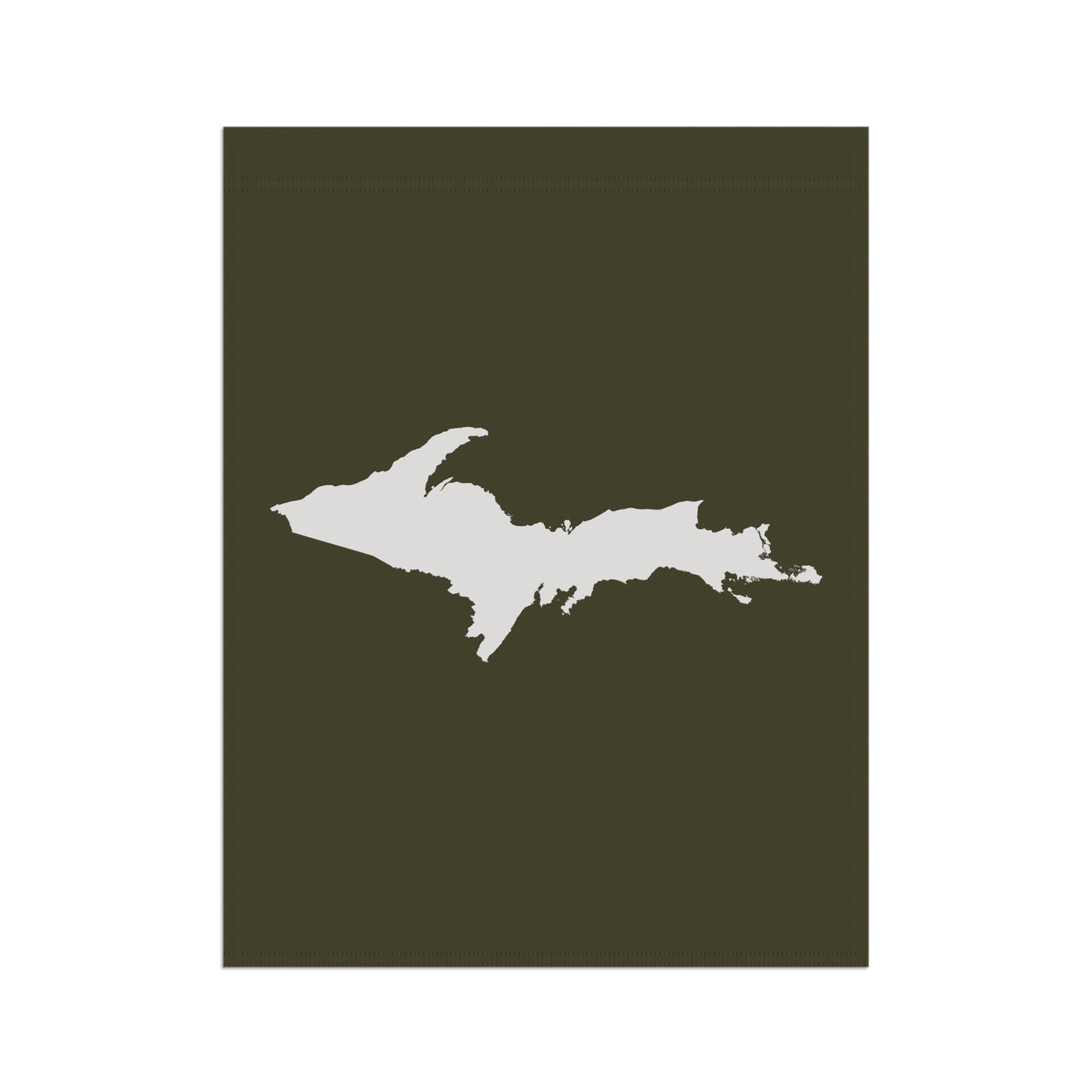 Michigan Upper Peninsula Home & Garden Flag (w/ UP Outline) | Military Green