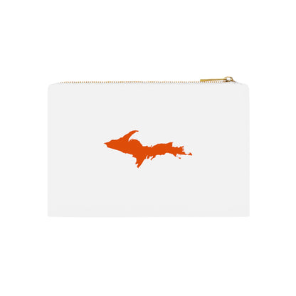 Michigan Upper Peninsula Cosmetic Bag (Orange Outline) | Cotton Canvas