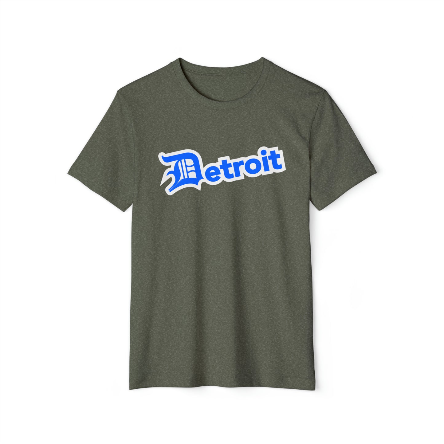 Detroit' T-Shirt (Motor Town Blue Old English 'D') | Unisex Recycled Organic