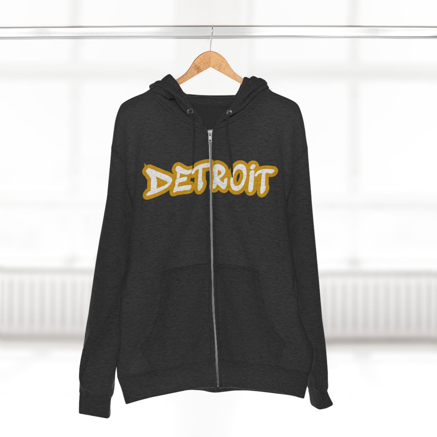 'Detroit' Hoodie (Gold Tag Font) | Unisex Full Zip