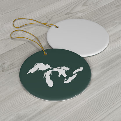 Great Lakes Christmas Ornament (Laconic Green) | Ceramic - 4 Shapes