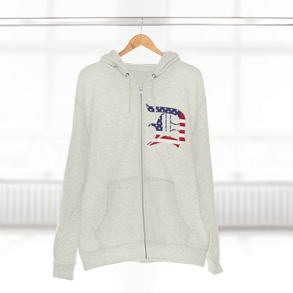 Detroit 'Old English D' Hoodie (Patriotic Edition) | Unisex Full Zip