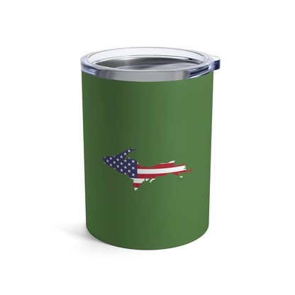 Michigan Upper Peninsula Tumbler (w/ UP USA Flag) | Pine Green - 10oz