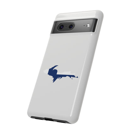 Michigan Upper Peninsula Tough Phone Case (Birch Bark White w/ UP Finland Flag Outline) | Samsung & Pixel Android