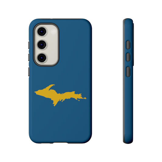 Michigan Upper Peninsula Tough Phone Case (Blueberry w/ Gold UP Outline) | Samsung & Pixel Android