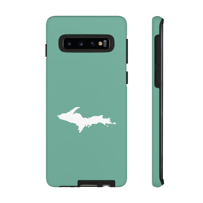 Michigan Upper Peninsula Tough Phone Case ('64 Metallic Mint Green w/ UP Outline) | Samsung & Pixel Android