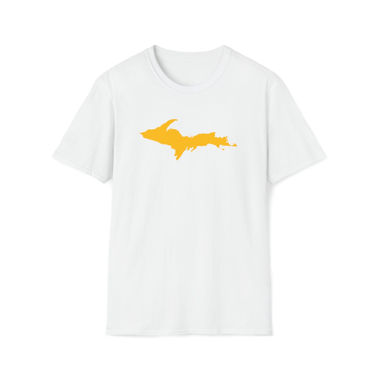 Michigan Upper Peninsula T-Shirt (w/ Gold UP Outline) | Unisex Budget