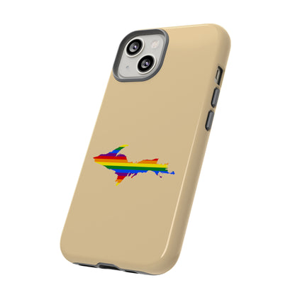 Michigan Upper Peninsula Tough Phone Case (Maple Color w/ UP Pride Flag Outline) | Apple iPhone