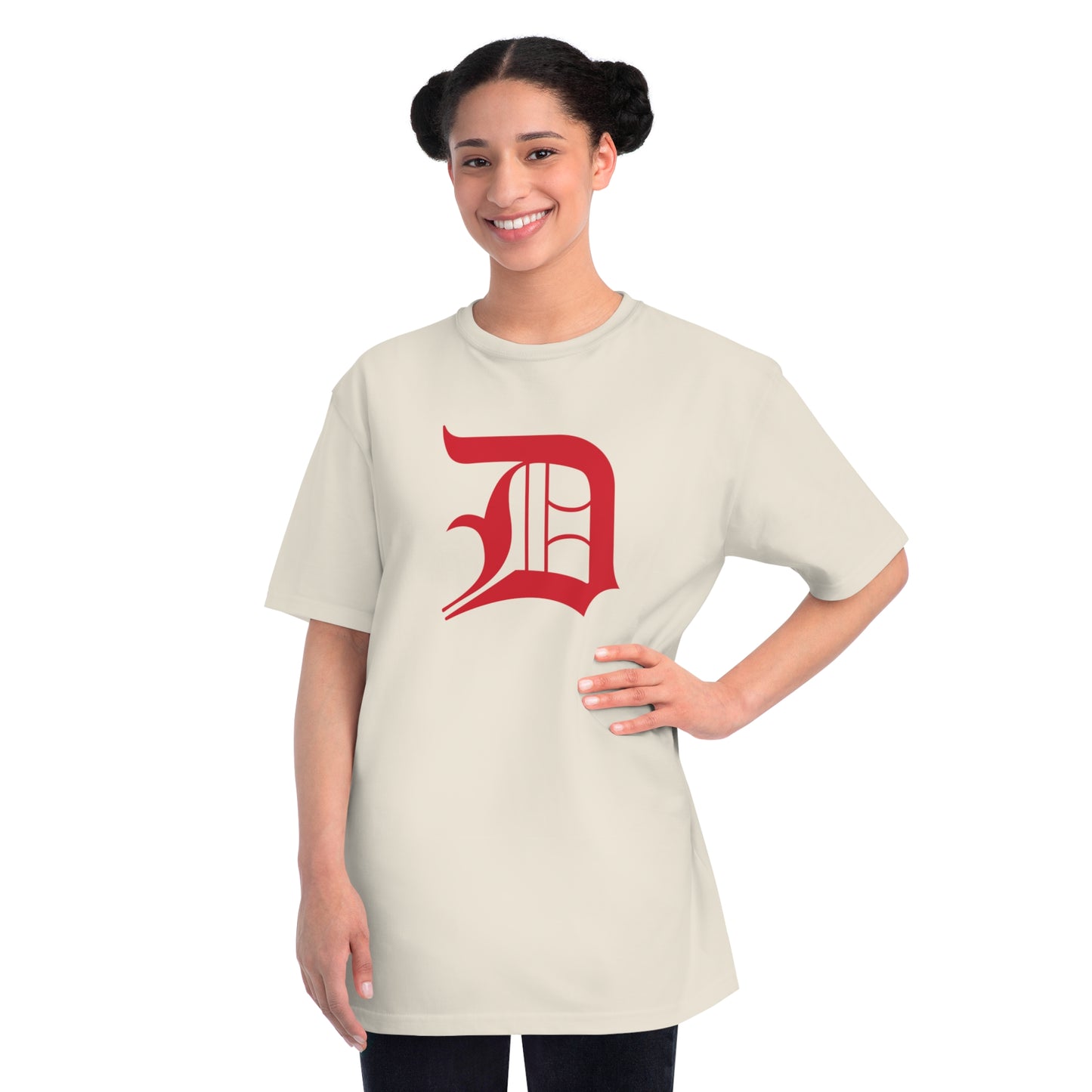 Detroit 'Old English D' T-Shirt (Aliform Red) | Unisex Organic