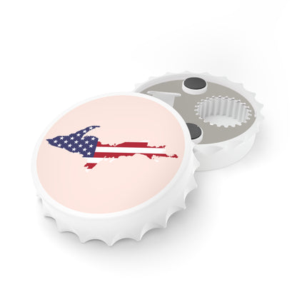 Michigan Upper Peninsula Bottle Opener (w/ UP USA Flag ) | Champagne Pink