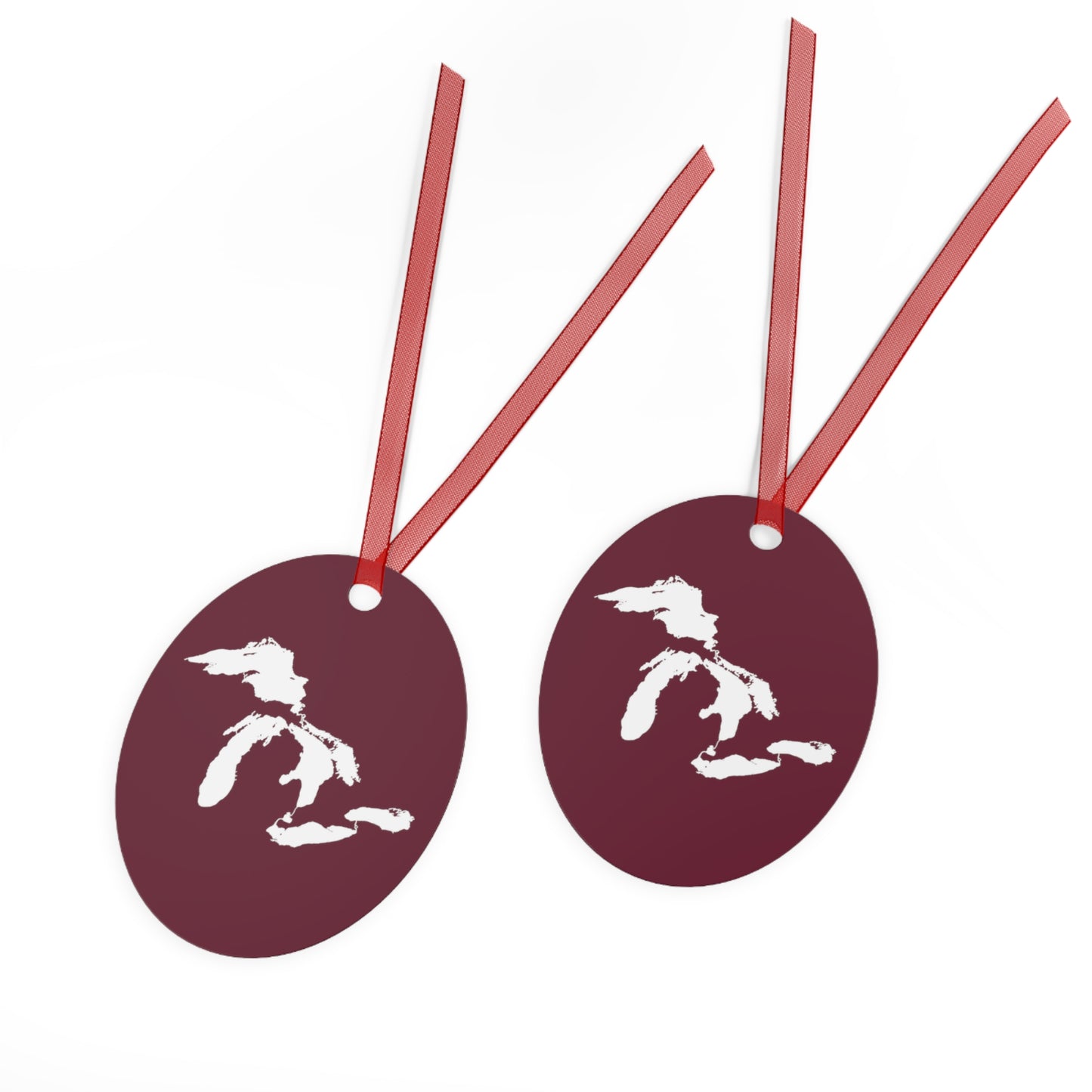 Great Lakes Christmas Ornament | Metal - Old Mission Burgundy