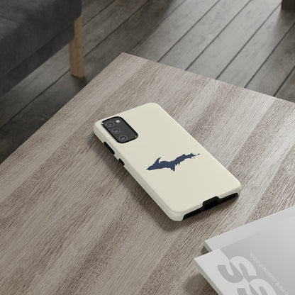 Michigan Upper Peninsula Tough Phone Case (Ivory w/ Navy UP Outline) | Samsung & Pixel Android