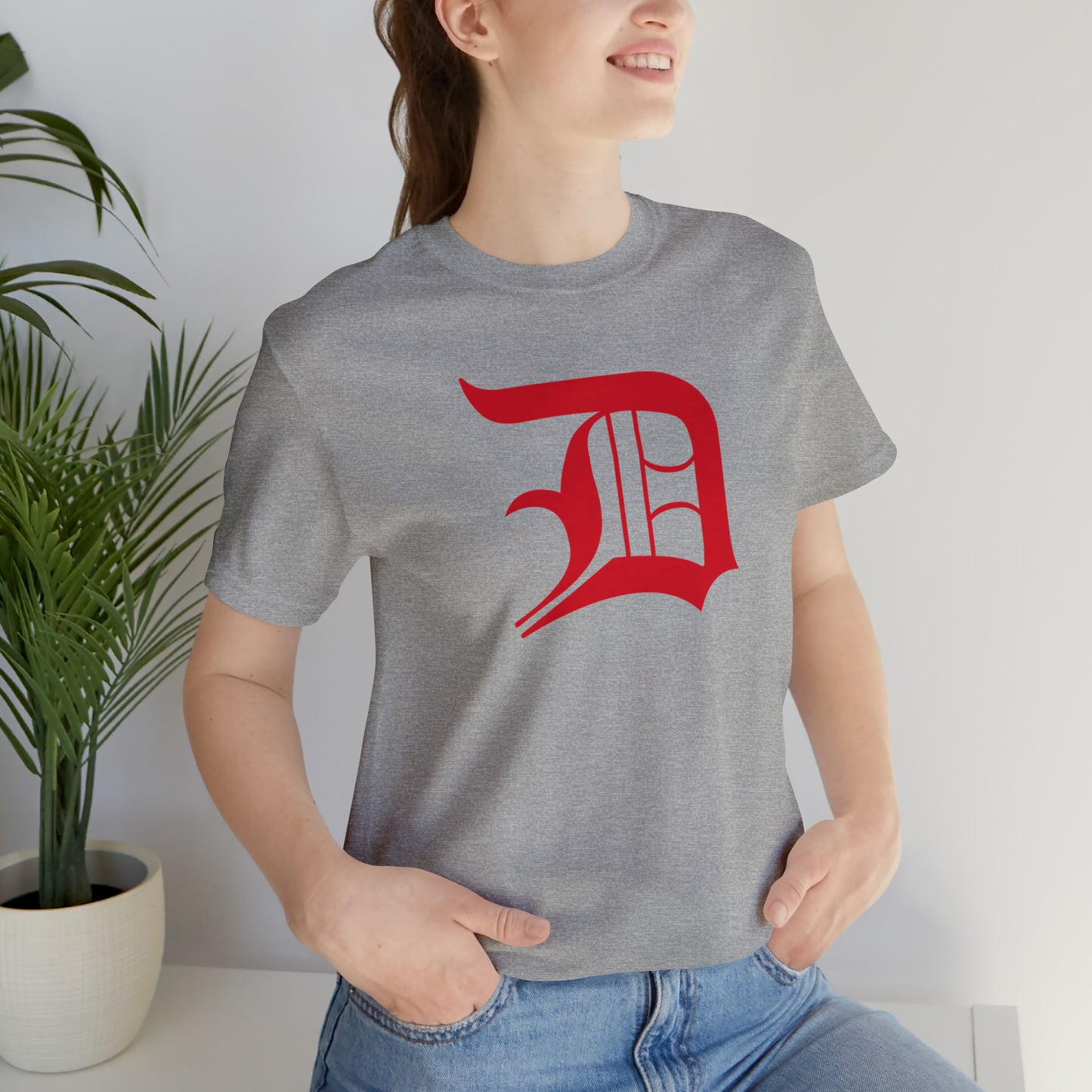 Detroit 'Old English D' T-Shirt (Aliform Red) | Unisex Standard