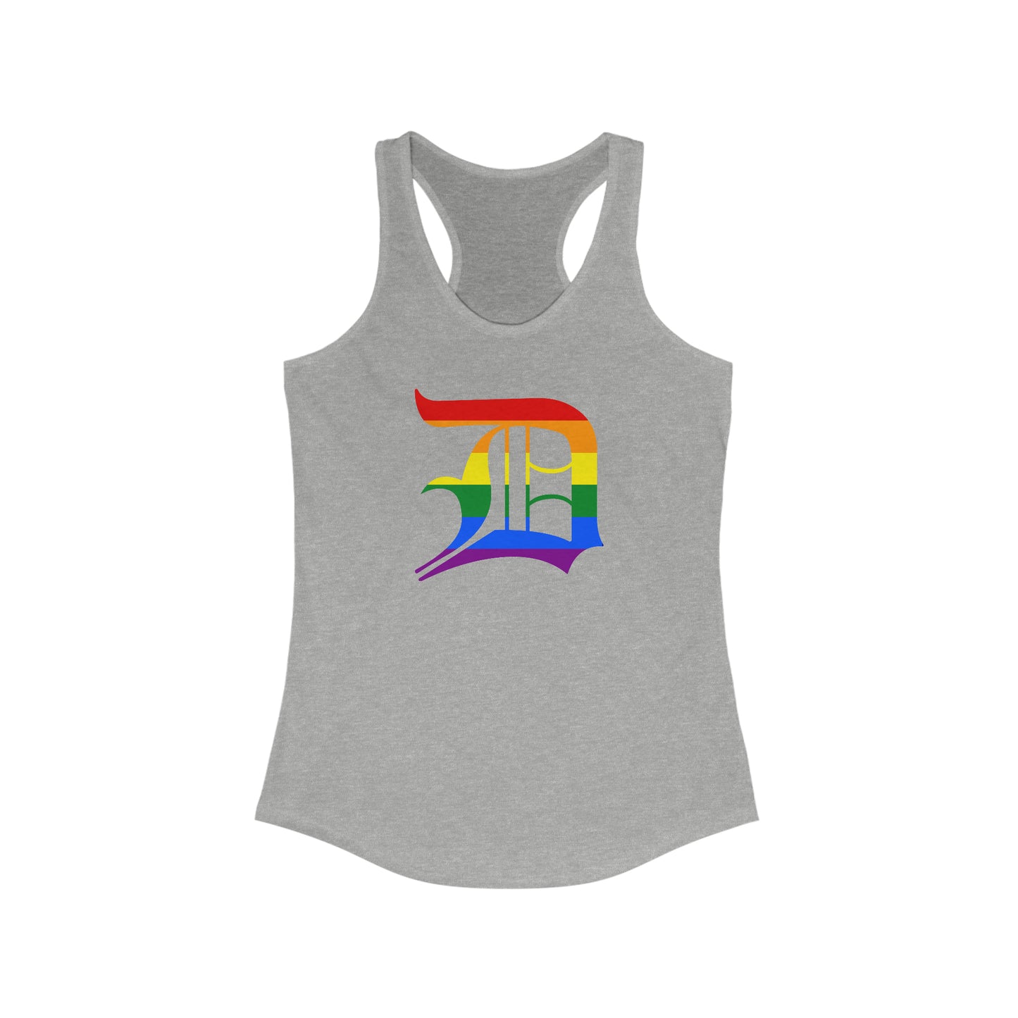 Detroit 'Old English D' Tank Top (Rainbow Pride Edition) | Women's Racerback