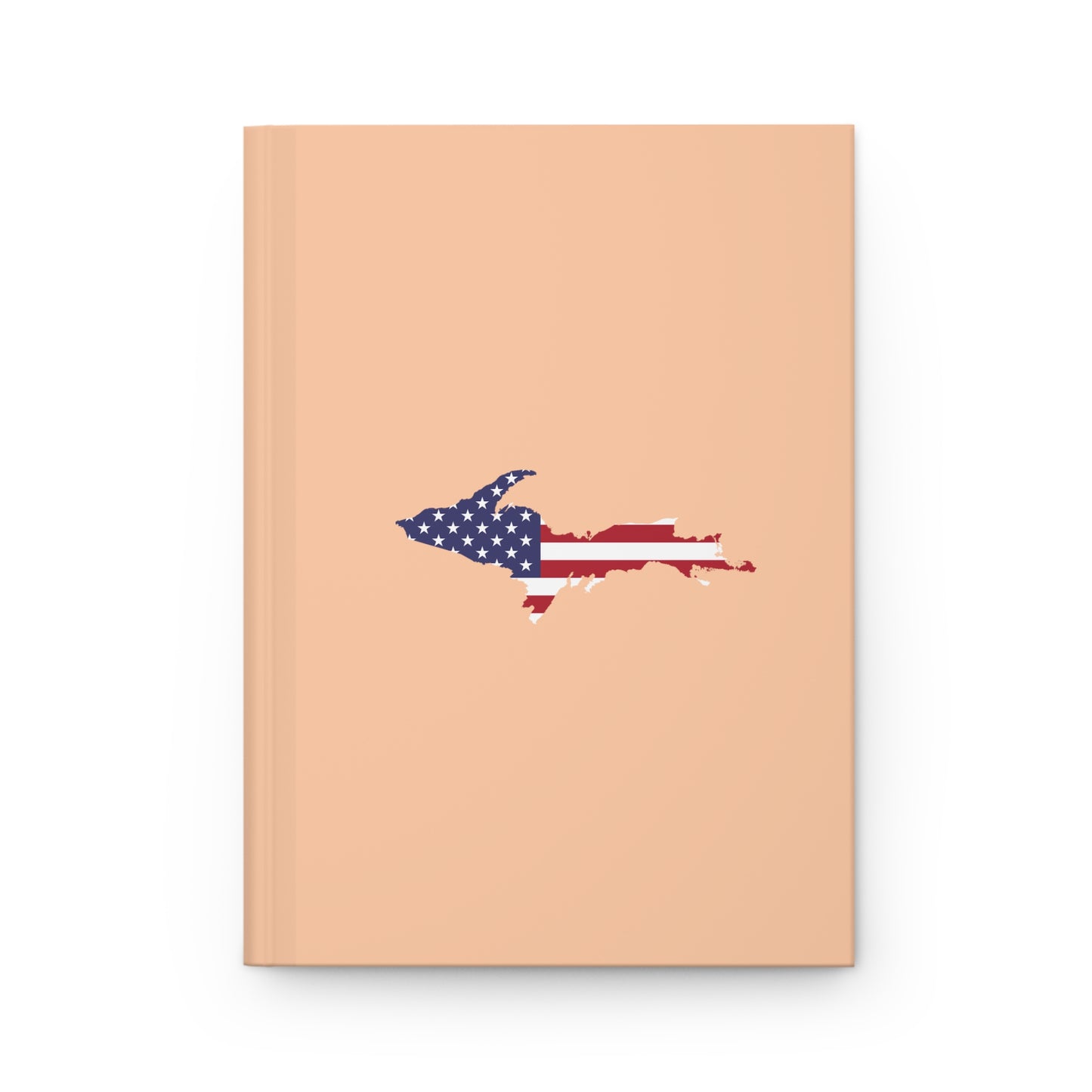 Michigan Upper Peninsula Hardcover Journal (w/ UP USA Flag) | Ruled - Peach