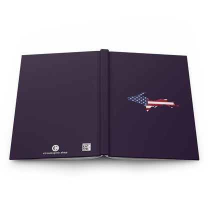 Michigan Upper Peninsula Hardcover Journal (w/ UP USA Flag) | Ruled - Blackcurrant