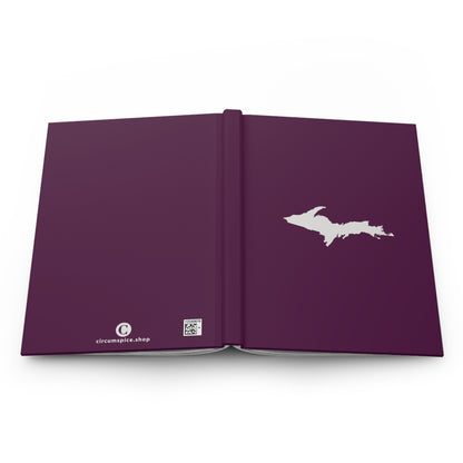 Michigan Upper Peninsula Hardcover Journal (Tyrian Purple w/ UP Outline) | Ruled - 150pgs