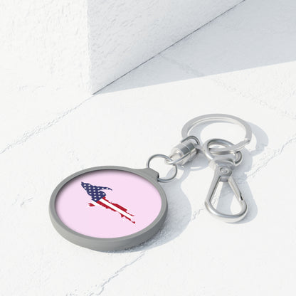 Michigan Upper Peninsula Keyring (w/ UP USA Flag) | Lavender