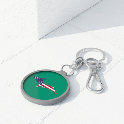 Michigan Upper Peninsula Keyring (w/ UP USA Flag) | Emerald Green