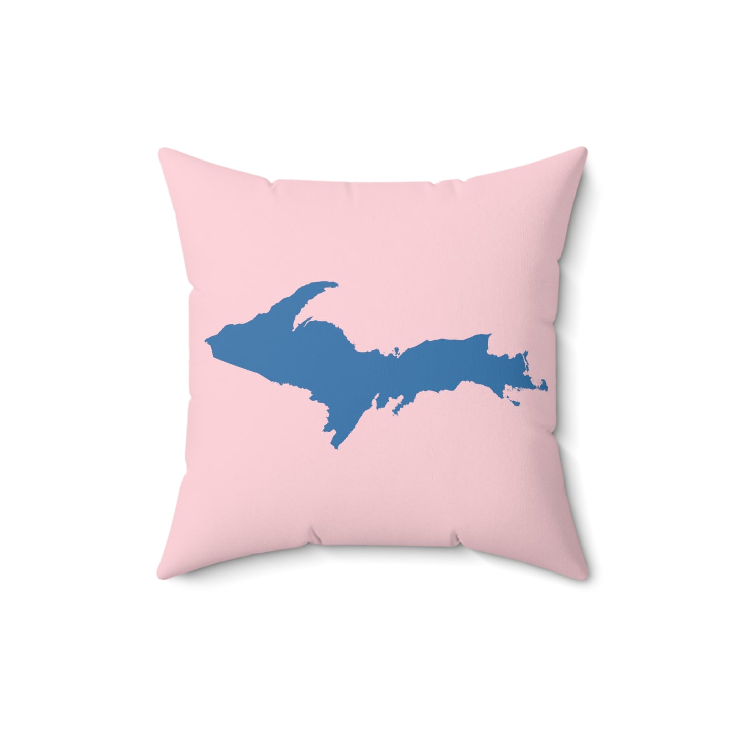 Michigan Upper Peninsula Accent Pillow (w/ UP Outline) | Pale Pink