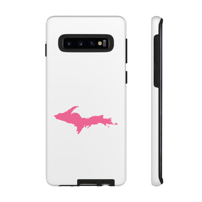 Michigan Upper Peninsula Tough Phone Case (w/ Pink UP Flag Outline) | Samsung & Pixel Android