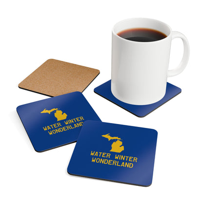 "Water Winter Wonderland' Michigan Corkwood Coaster Set (4pk)