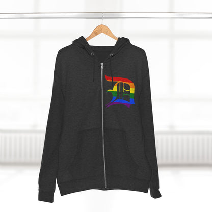 Detroit 'Old English D' Hoodie (Rainbow Pride Edition) | Unisex Full Zip