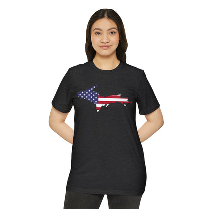 Michigan Upper Peninsula T-Shirt (w/ UP USA Flag) | Unisex Recycled Organic