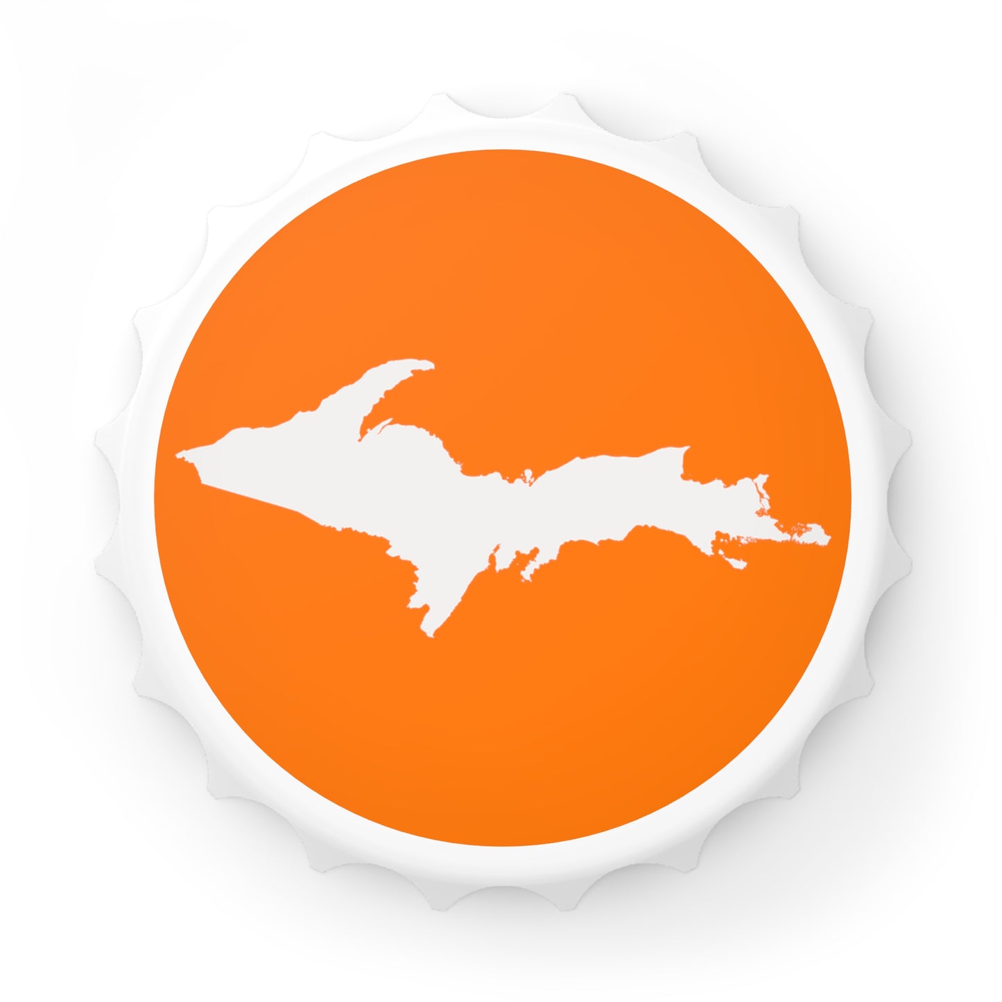 Michigan Upper Peninsula Bottle Opener (w/ UP Outline) | Safety Orange