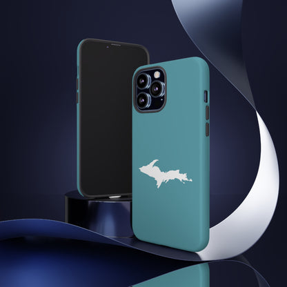 Michigan Upper Peninsula Tough Phone Case (Lake Huron Blue w/ UP Outline) | Apple iPhone