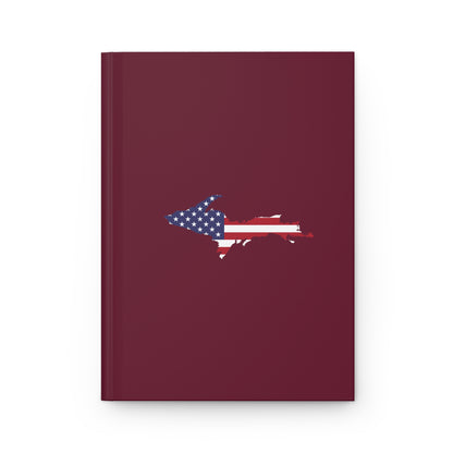 Michigan Upper Peninsula Hardcover Journal (w/ UP USA Flag) | Ruled - Old Mission Burgundy