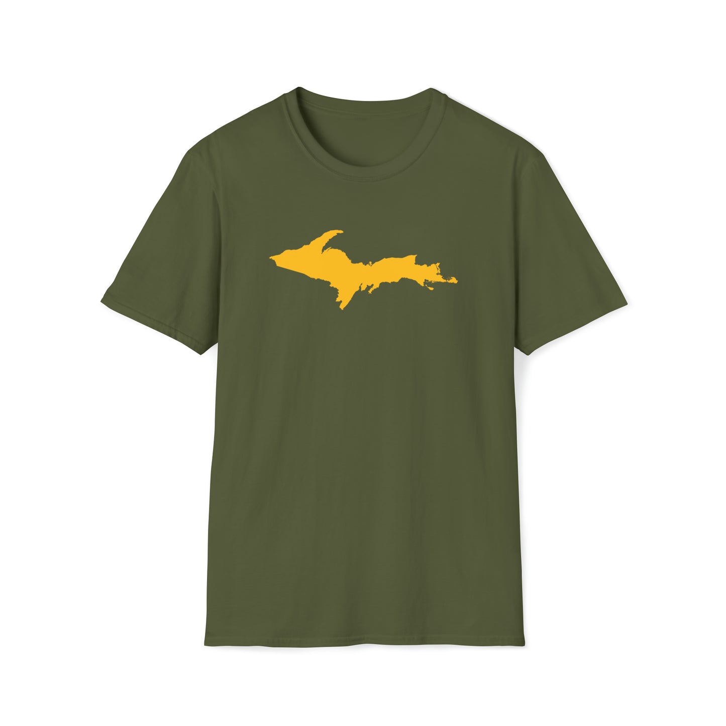 Michigan Upper Peninsula T-Shirt (w/ Gold UP Outline) | Unisex Budget