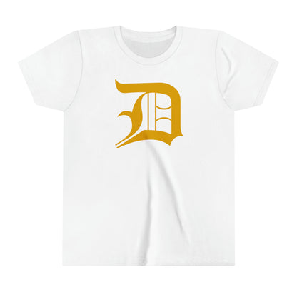 Detroit 'Old English D' T-Shirt (Gold) | Youth Short Sleeve