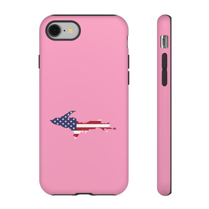 Michigan Upper Peninsula Tough Phone Case ('67 Caddie Pink w/ UP USA Flag Outline) | Apple iPhone