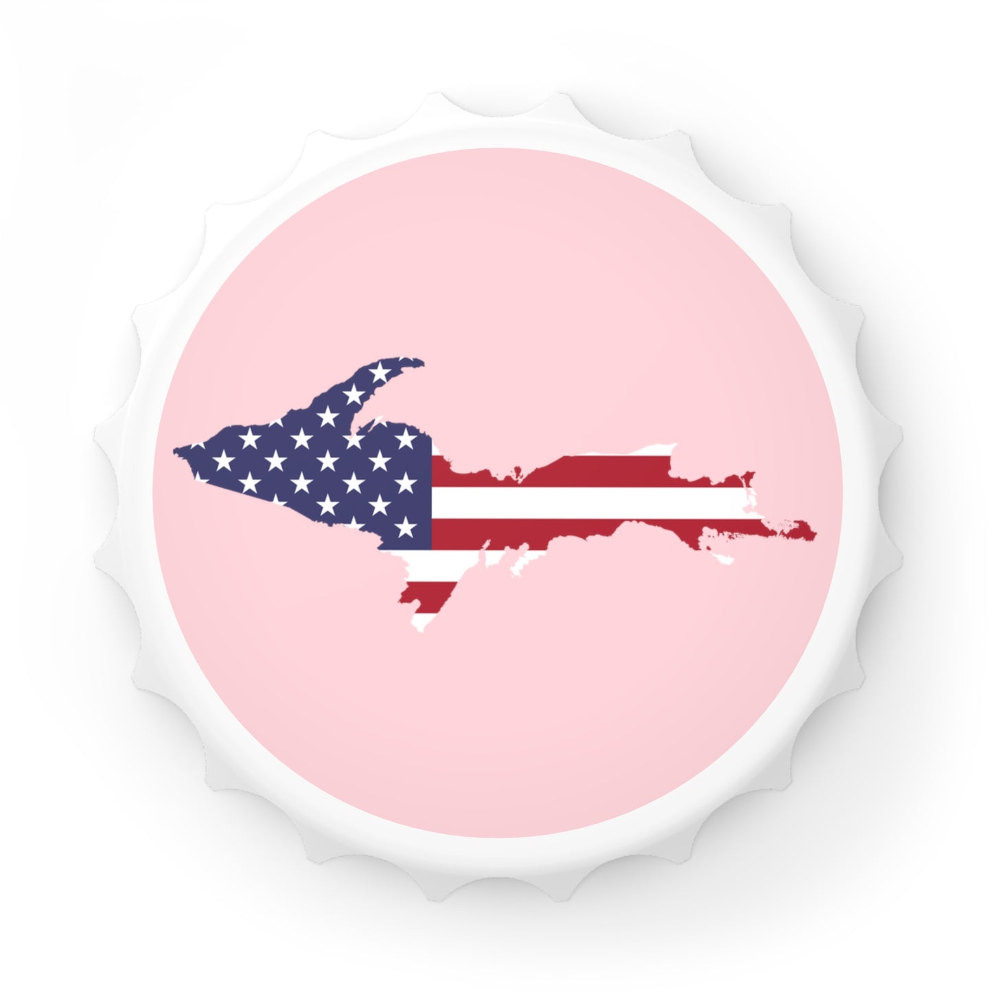 Michigan Upper Peninsula Bottle Opener (w/ UP USA Flag ) | Pale Pink