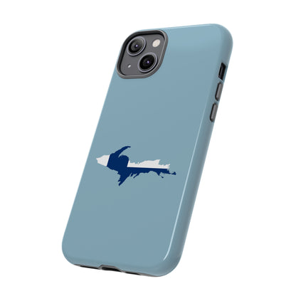 Michigan Upper Peninsula Tough Phone Case (Opal Blue w/ UP Finland Flag Outline) | Apple iPhone