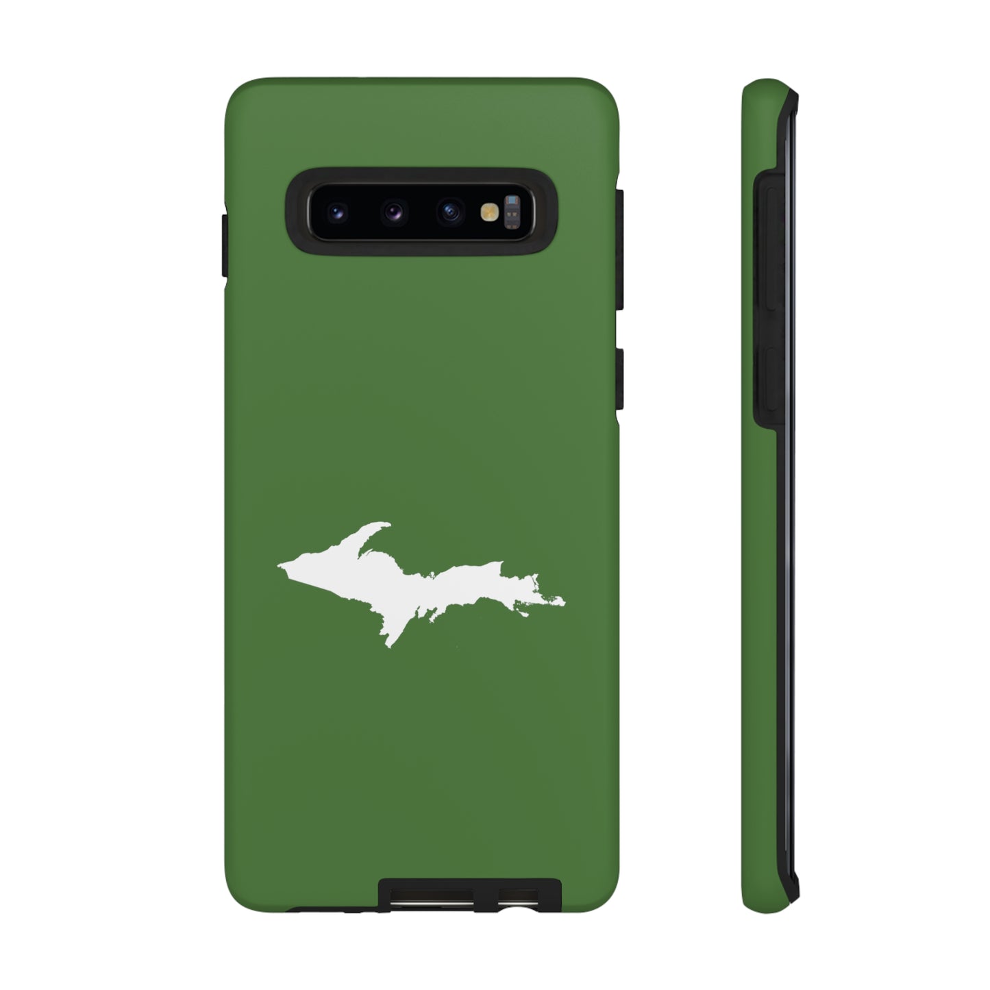 Michigan Upper Peninsula Tough Phone Case (Pine Green w/ UP Outline) | Samsung & Pixel Android