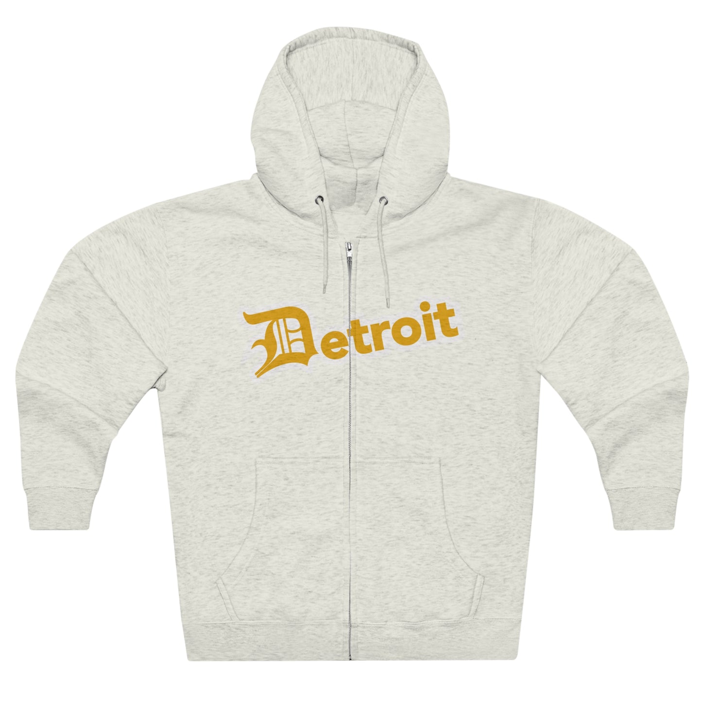 'Detroit' Hoodie (Gold w/ Old English 'D') | Unisex Full Zip