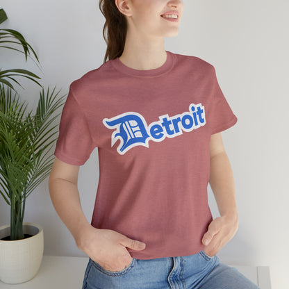 'Detroit' T-Shirt (Azure w/ Old English 'D') | Unisex Standard