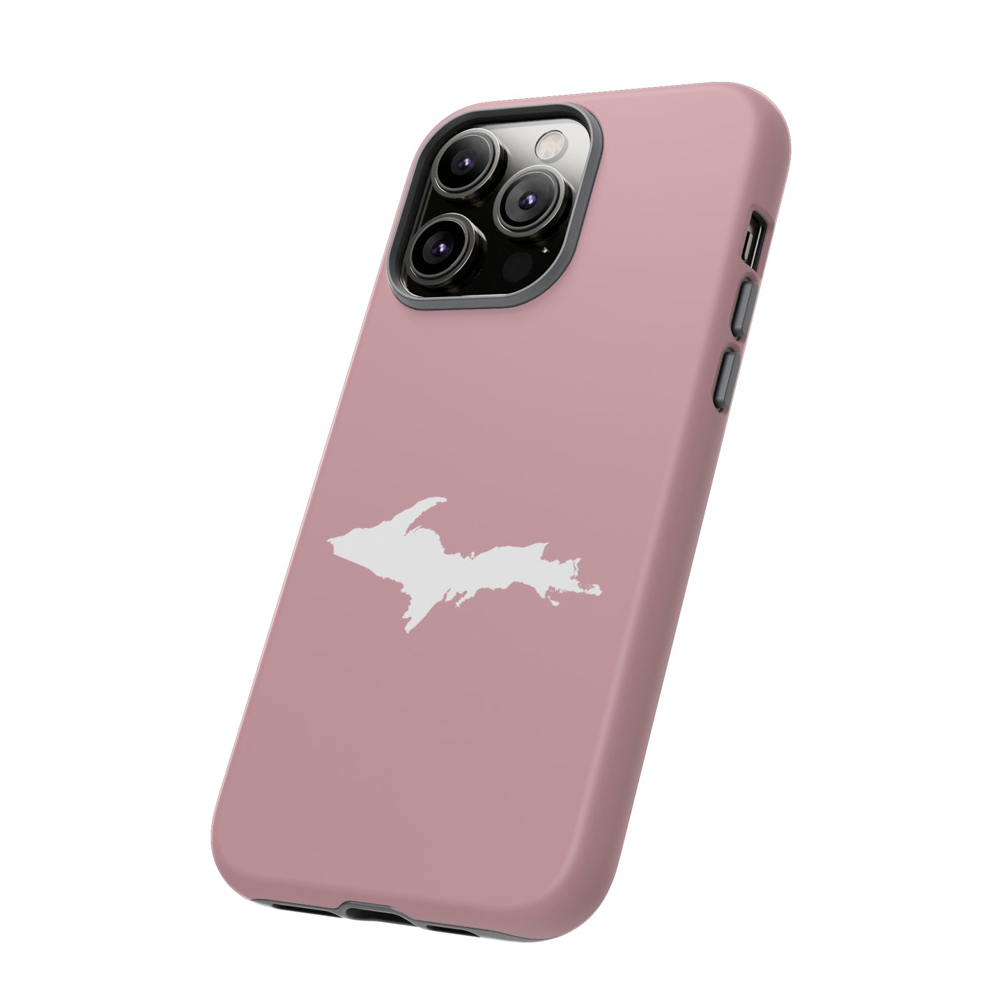 Michigan Upper Peninsula Tough Phone Case (Cherry Blossom Pink w/ UP Outline) | Apple iPhone