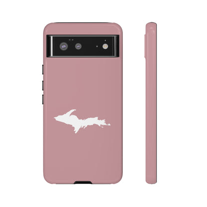 Michigan Upper Peninsula Tough Phone Case (Cherry Blossom Color w/ UP Outline) | Samsung & Pixel Android