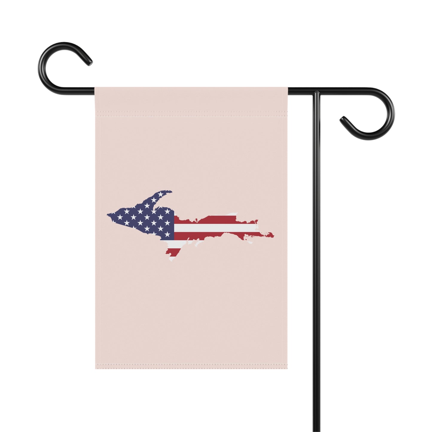 Michigan Upper Peninsula Home & Garden Flag (w/ UP USA Flag) | Champagne Pink