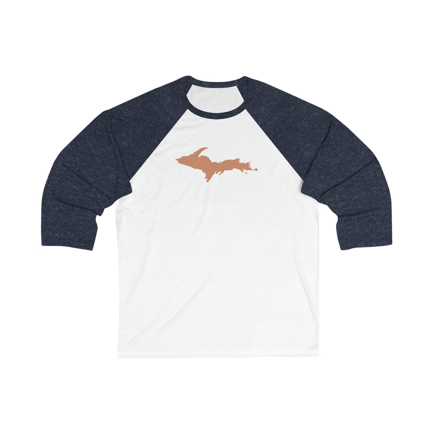 Michigan Upper Peninsula T-Shirt (w/ Copper UP Outline)  | 3/4 Sleeve Baseball