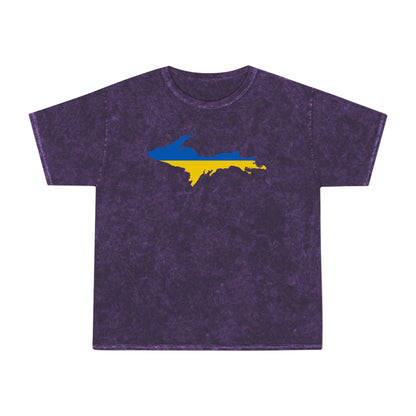 Michigan Upper Peninsula T-Shirt (w/ UP Ukraine Flag) | Unisex Mineral Wash